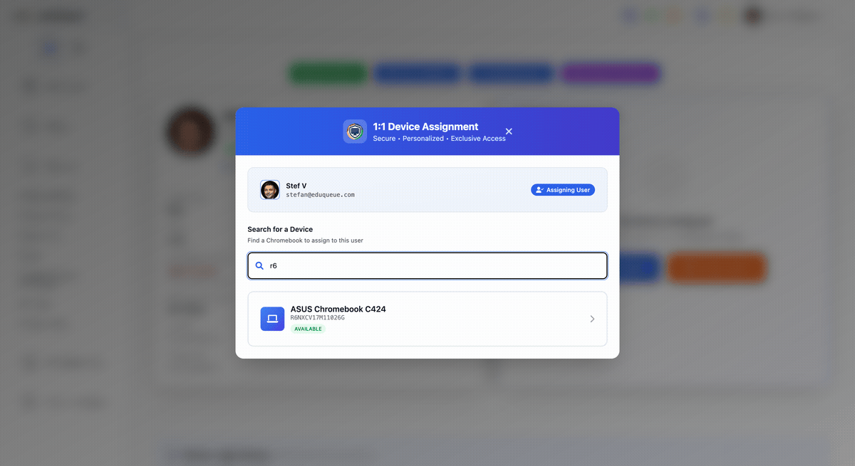 Device Assignment Demo - 1:1 Chromebook Assignment