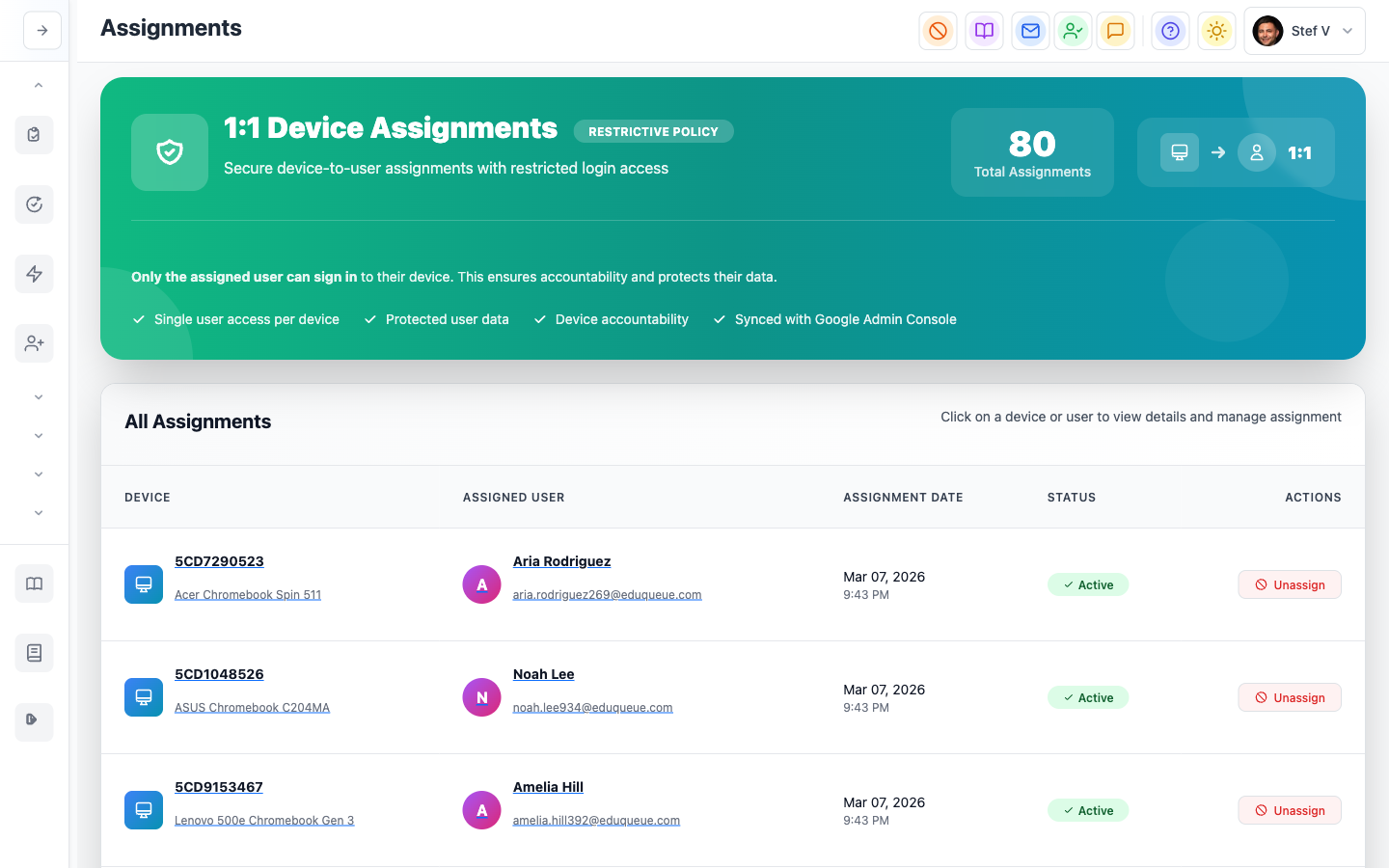 Device Assignment Demo - 1:1 Chromebook Assignment